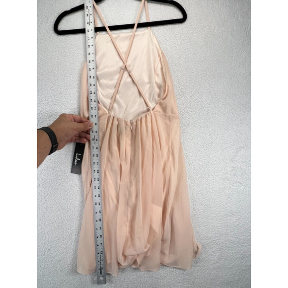Lulus Womens Mini Cocktail Elegant Dress Medium M Light Pale Pink Peach Mini - Picture 14 of 14